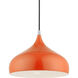 Amador 1 Light 12 inch Shiny Orange with Polished Chrome Accents Pendant Ceiling Light