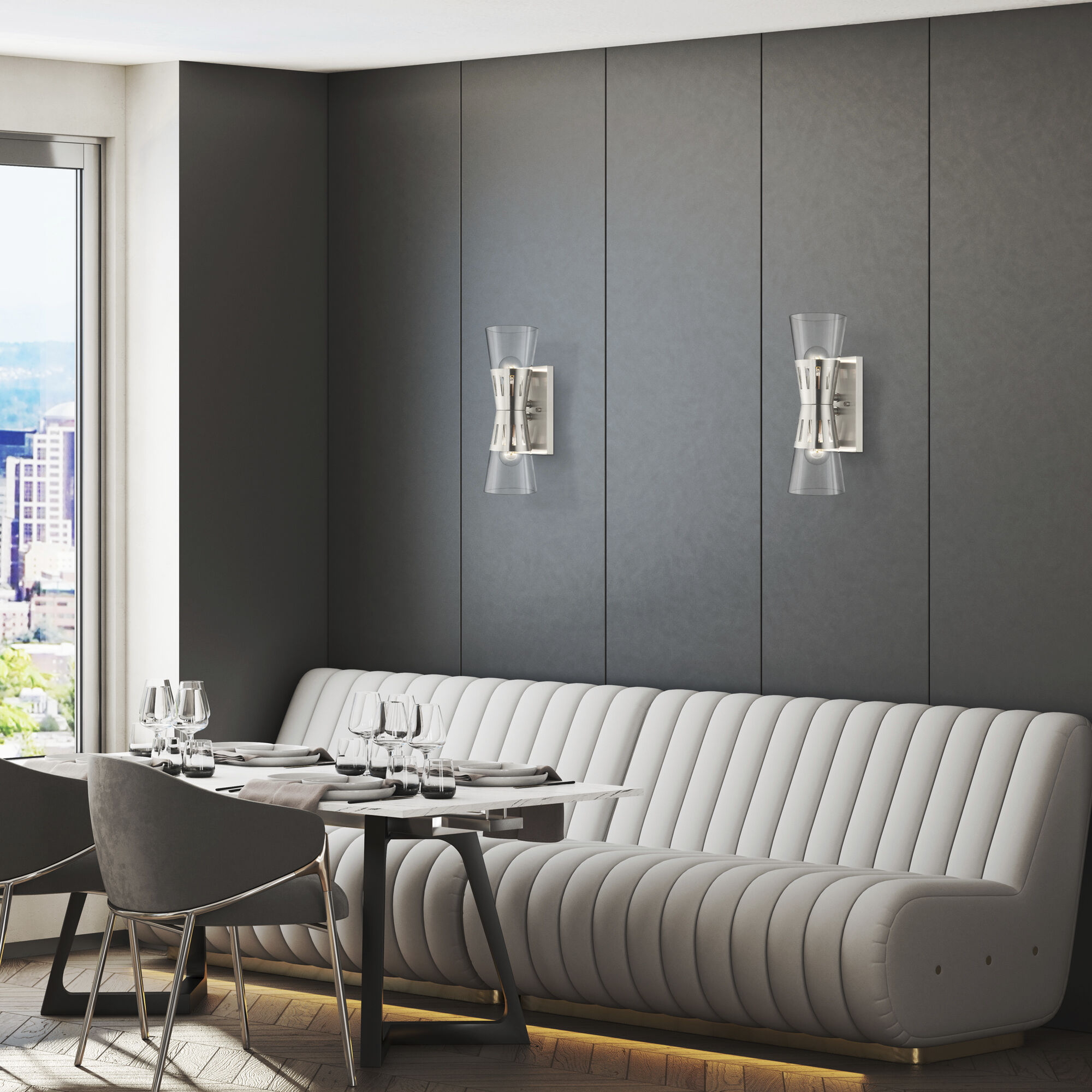 Bennington 2 Light 14.25 inch Brushed Nickel Sconce Wall Light