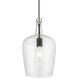 Avery 1 Light 9 inch Black with Brushed Nickel Accent Single Pendant Ceiling Light, Single