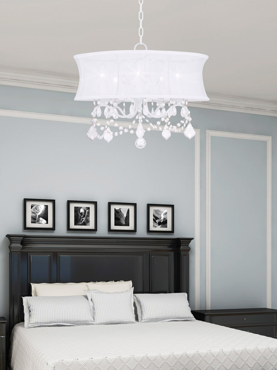 Newcastle 5 Light 20 inch White Chandelier Ceiling Light