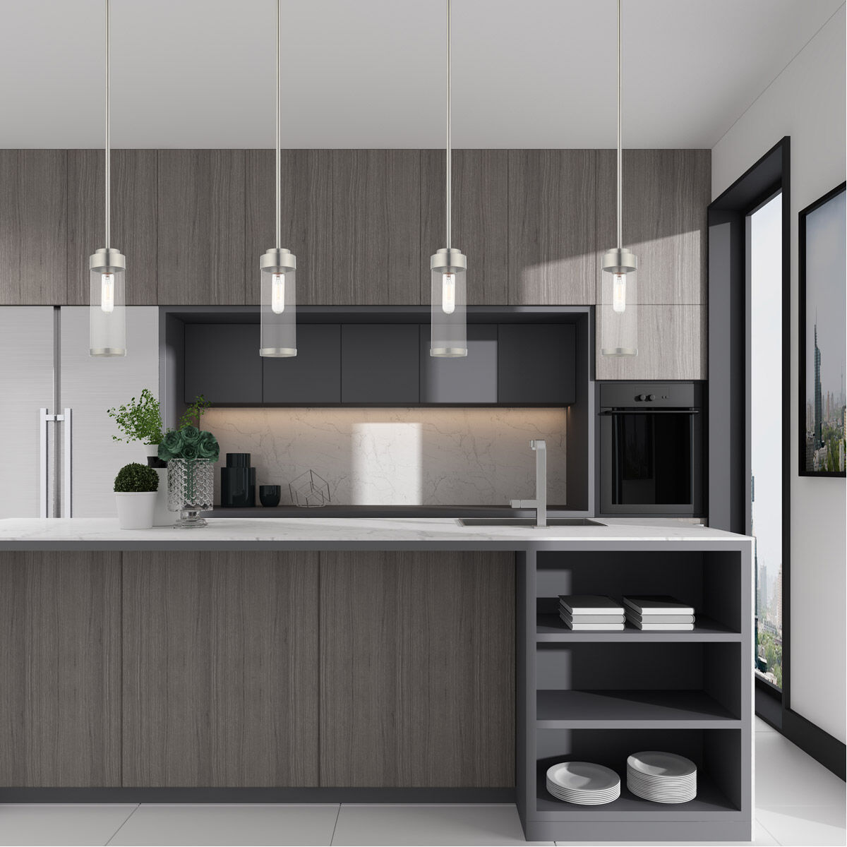 Hillcrest 1 Light 5.13 inch Brushed Nickel Mini Pendant Ceiling Light