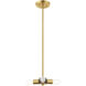 Copenhagen 3 Light 13 inch Satin Brass Mini Chandelier Ceiling Light