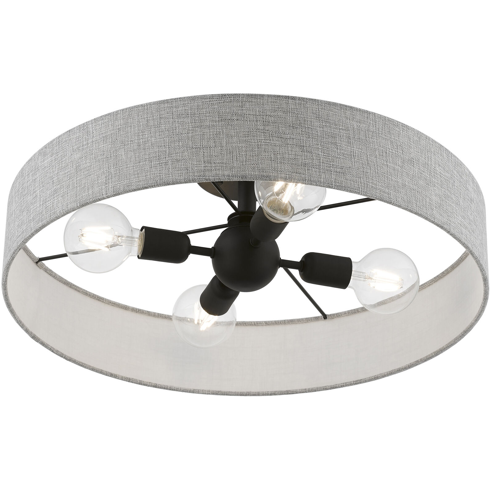 Elmhurst 4 Light 22 inch Black Semi-Flush Ceiling Light, Large
