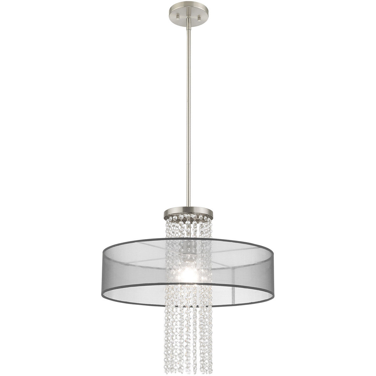 Bella Vista 1 Light 20 inch Brushed Nickel Pendant Chandelier Ceiling Light