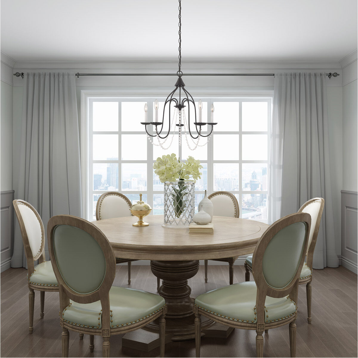 Alessia 5 Light 24 inch Black Chandelier Ceiling Light