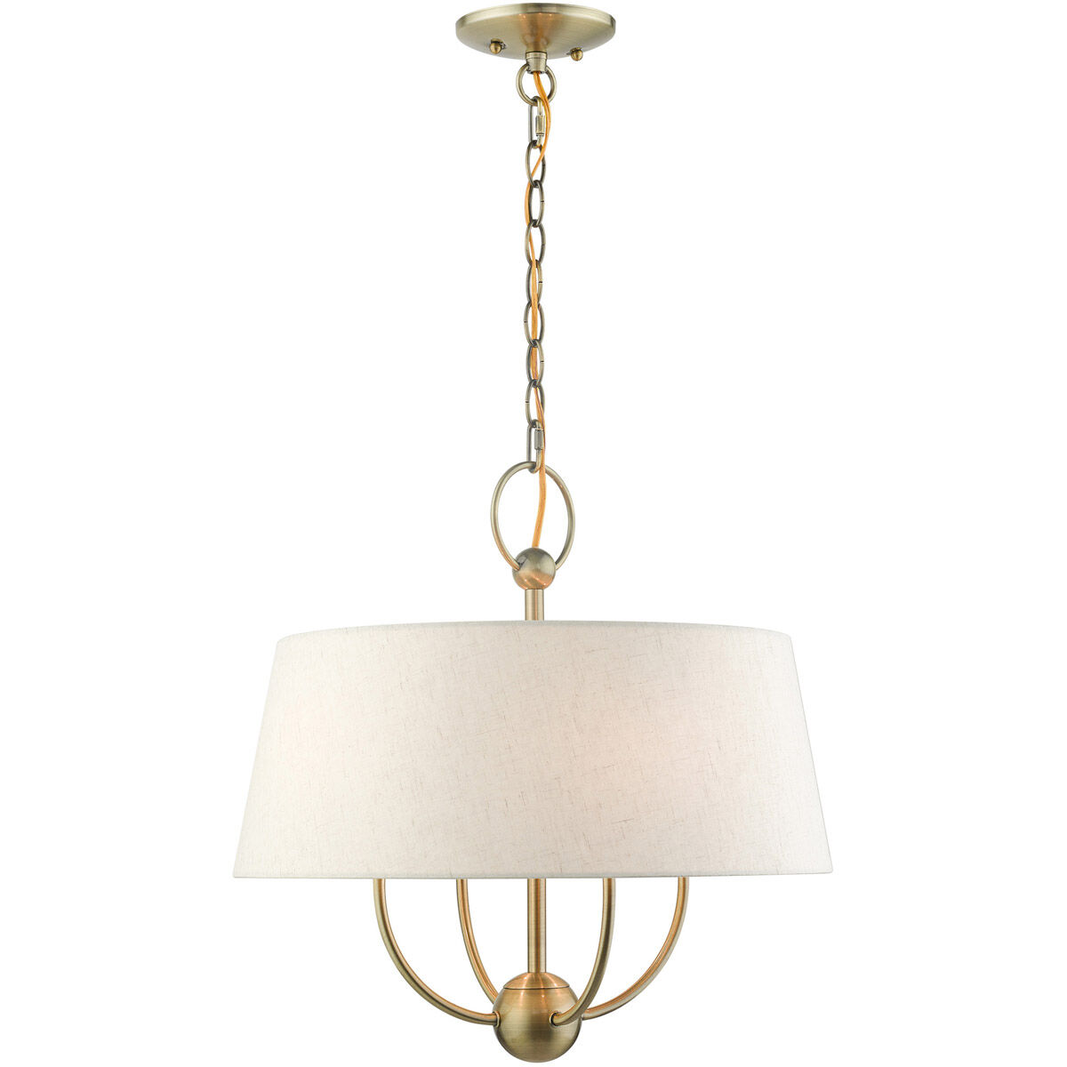 Cartwright 4 Light 18 inch Antique Brass Pendant Chandelier Ceiling Light