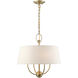 Cartwright 4 Light 18 inch Antique Brass Pendant Chandelier Ceiling Light
