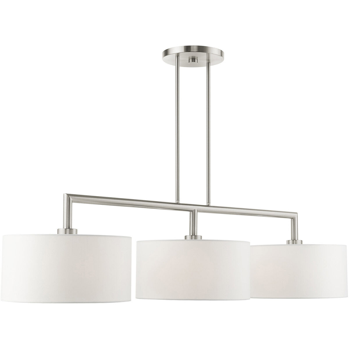 Meridian 3 Light 51 inch Brushed Nickel Linear Chandelier Ceiling Light