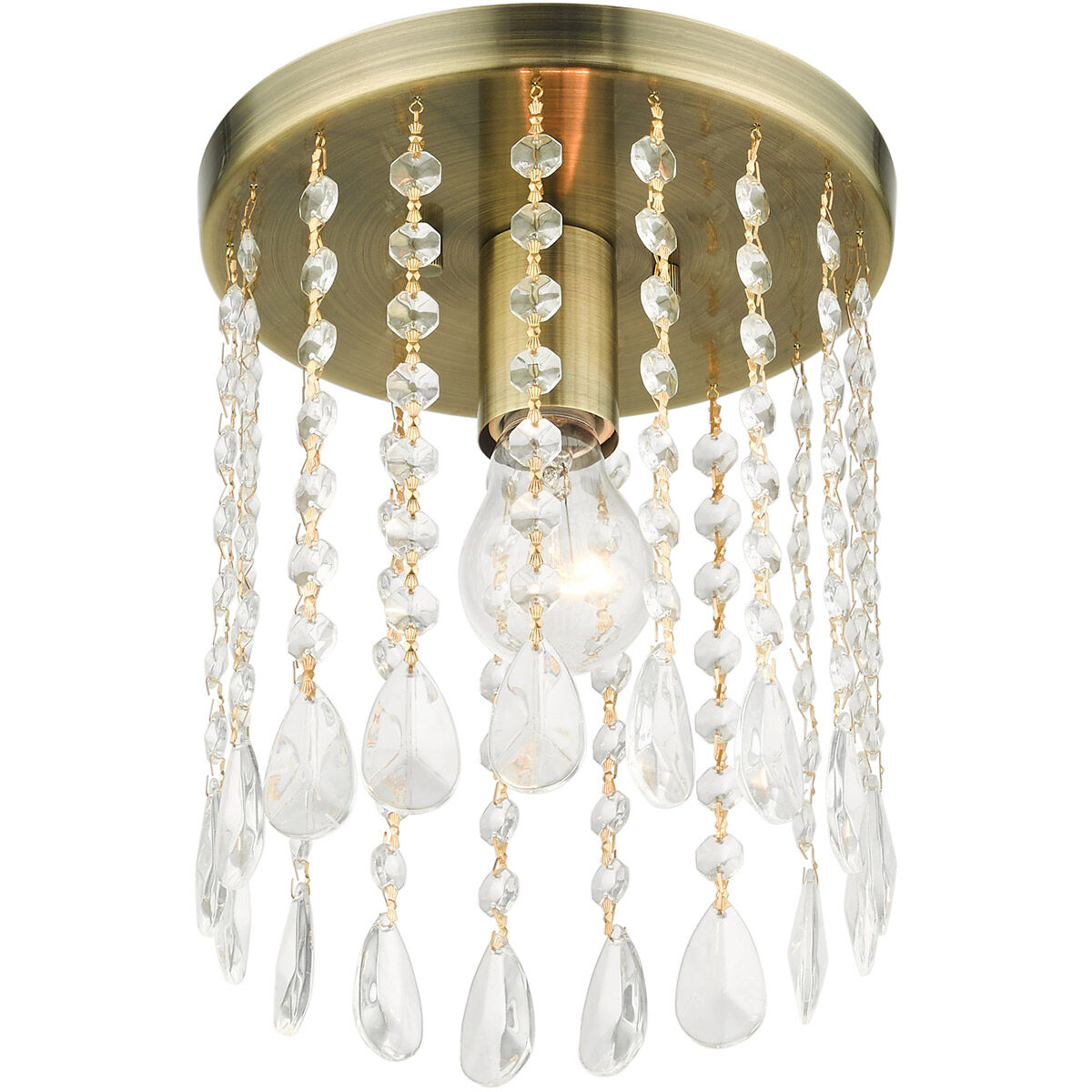 Elizabeth 1 Light 8 inch Antique Brass Petite Flush Mount Ceiling Light