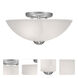 Somerset 2 Light 13 inch Brushed Nickel Semi-Flush Mount Ceiling Light