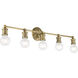 Lansdale 5 Light 33.88 inch Antique Brass ADA Large Vanity Sconce Wall Light, Large