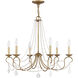 Pennington 6 Light 28 inch Antique Gold Leaf Chandelier Ceiling Light