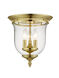 Legacy 3 Light 11.5 inch Polished Brass Flush Mount Ceiling Light