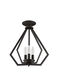Prism 3 Light 14 inch Bronze Convertible Mini Chandelier/Ceiling Mount Ceiling Light