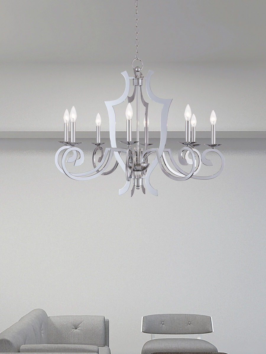 Aldrich 8 Light 33 inch Polished Chrome Chandelier Ceiling Light