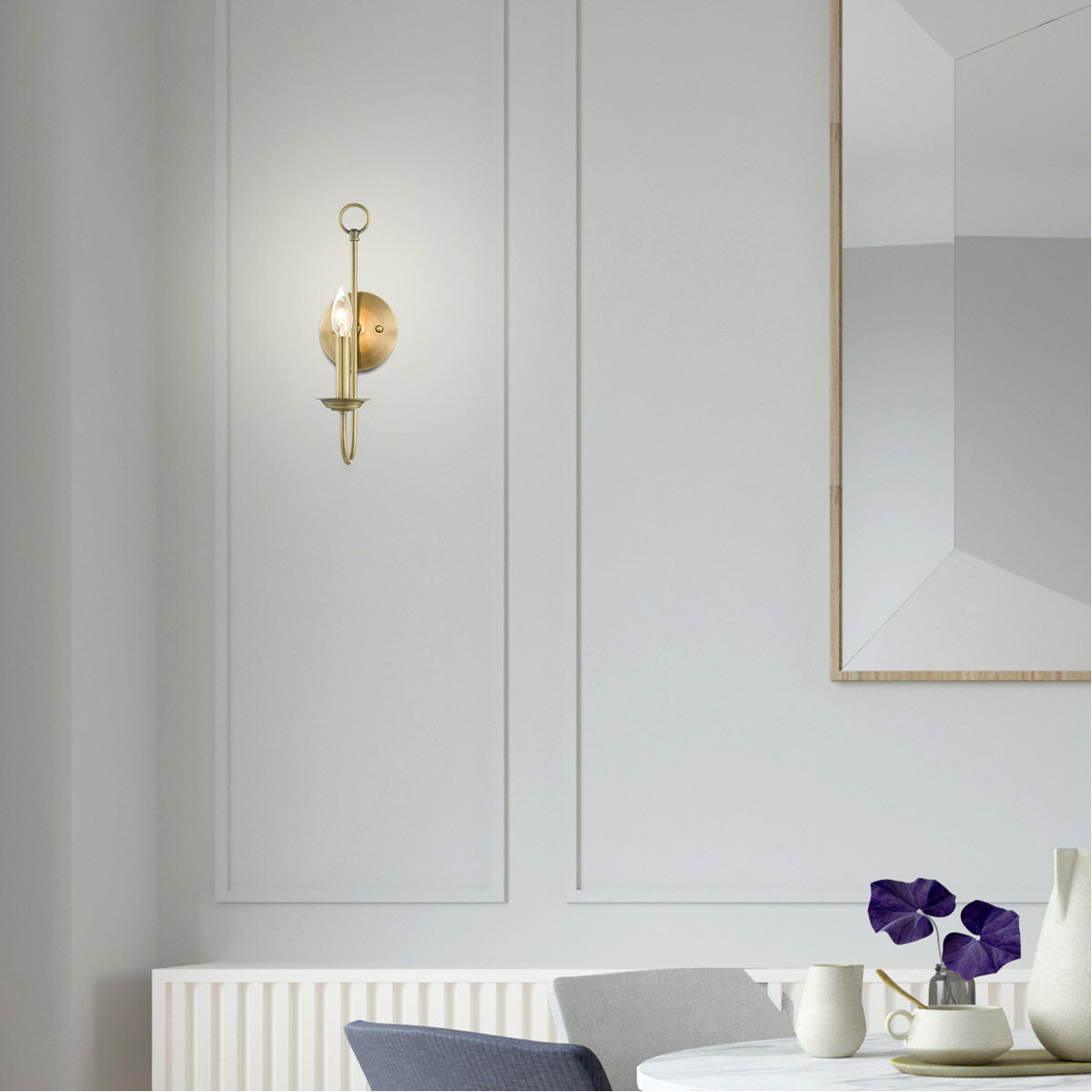 Estate 1 Light 5 inch Antique Brass Sconce Wall Light