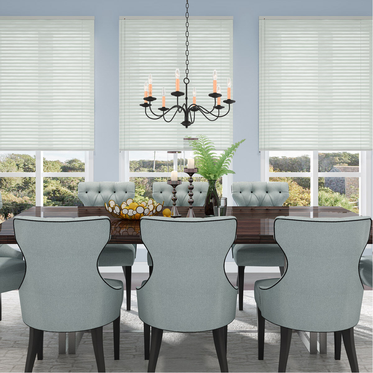 Heritage 8 Light 25 inch Black Chandelier Ceiling Light