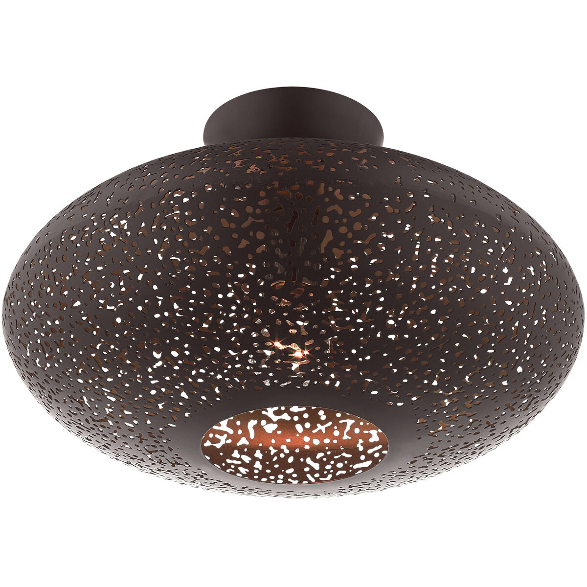 Charlton 1 Light 16 inch Bronze with Antique Brass Accents Semi Flush Ceiling Light