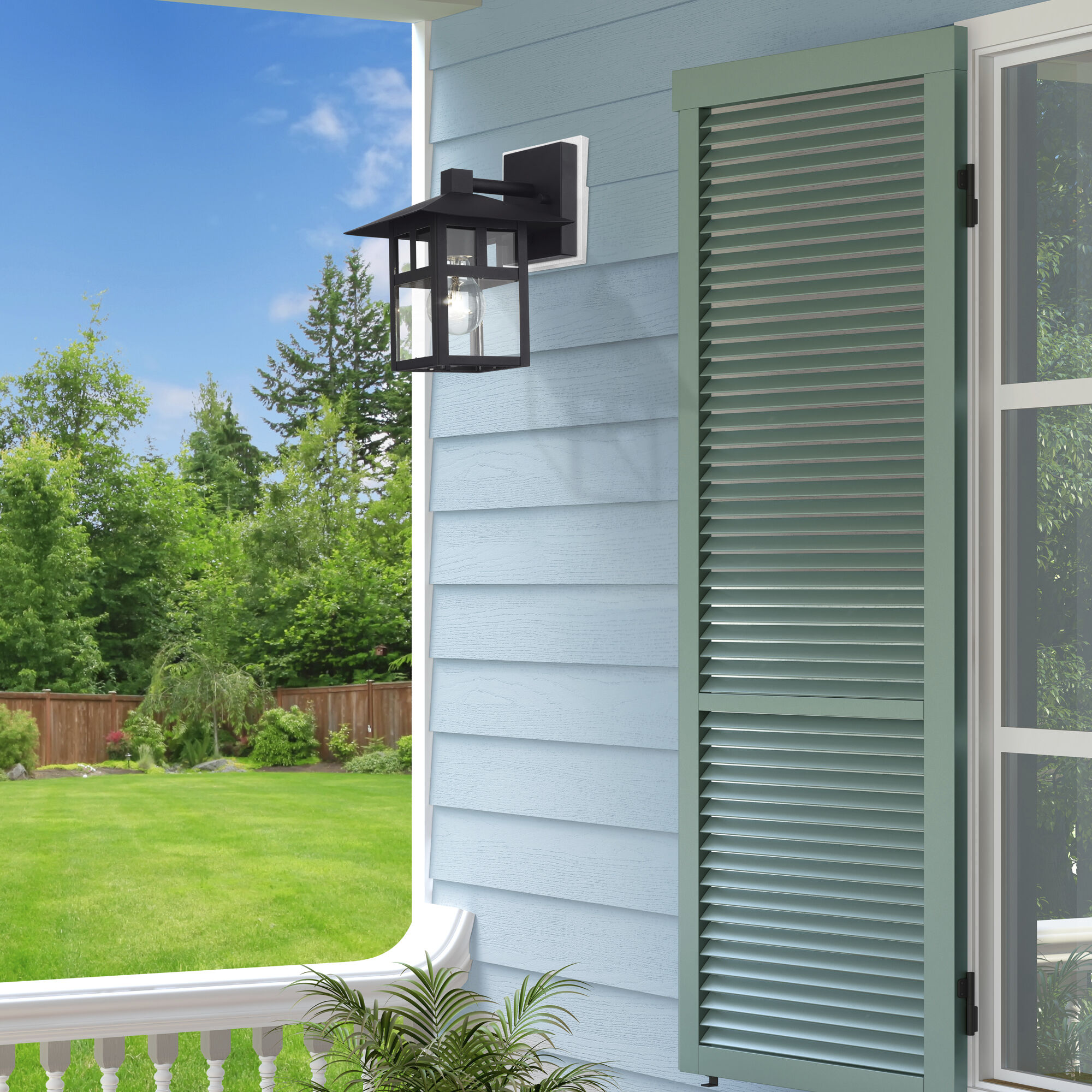 Crestlake 1 Light 9.5 inch Textured Black Outdoor Wall Lantern