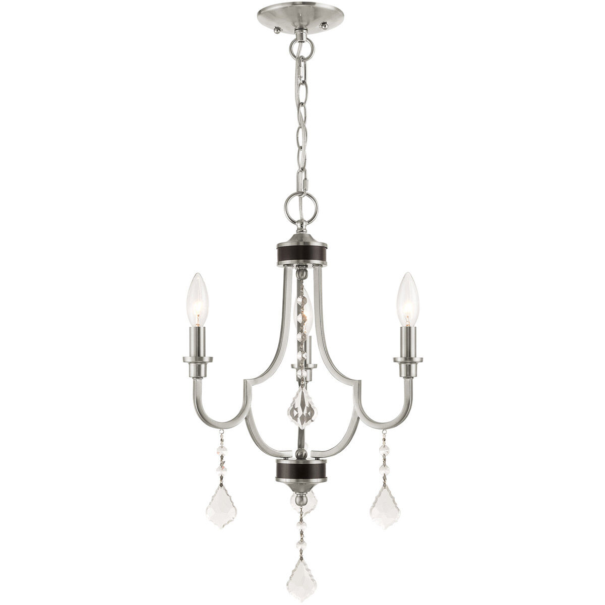 Glendale 3 Light 14 inch Brushed Nickel Mini Chandelier Ceiling Light