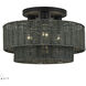 Weavington 3 Light 15 inch Black Semi Flush Mount Ceiling Light, Large