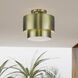 Zolana 2 Light 12 inch Antique Brass Medium Semi-Flush Ceiling Light, Medium