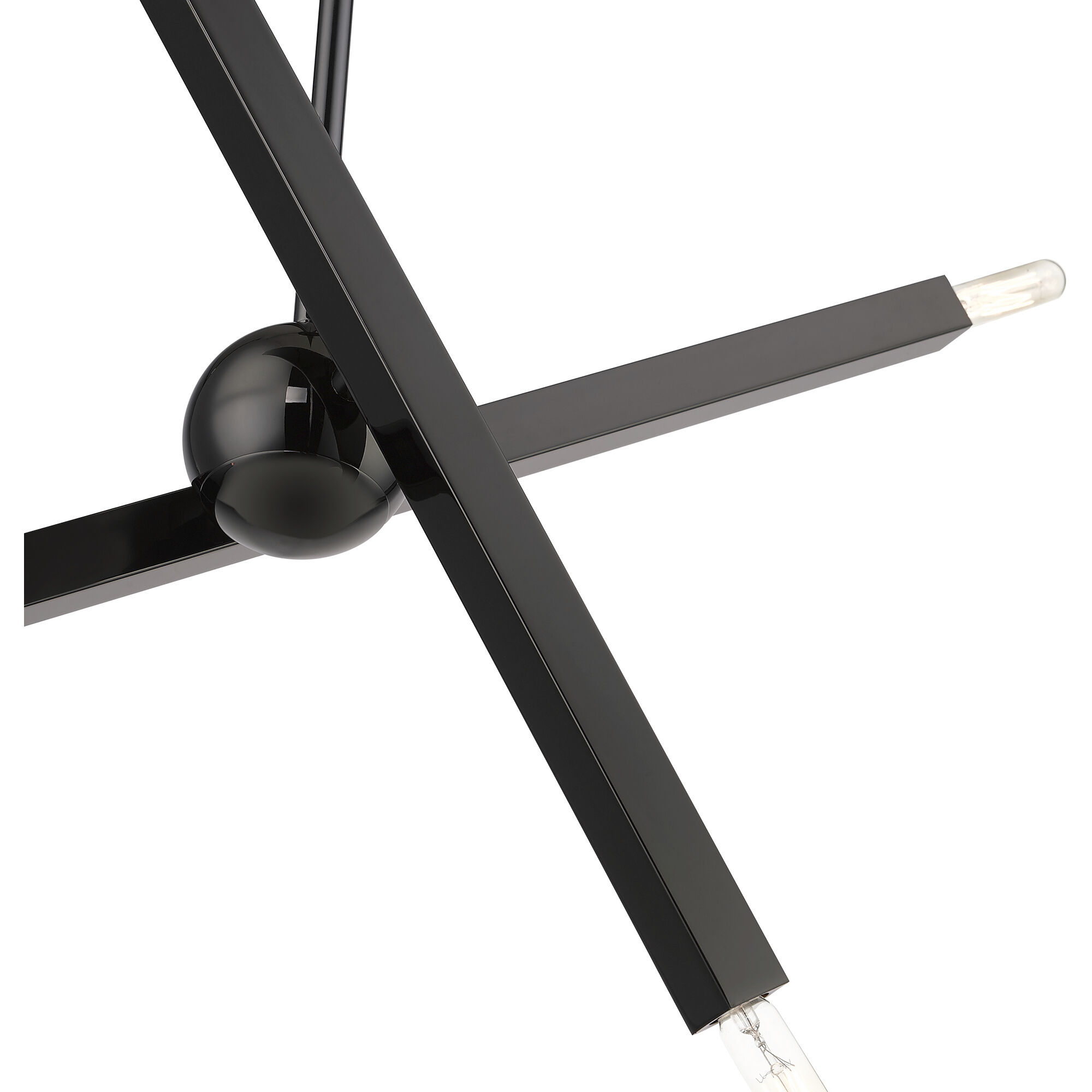 Monaco 4 Light 28 inch Black Chrome Linear Chandelier Ceiling Light