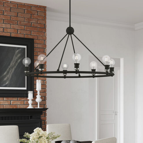 Lansdale 8 Light 34 inch Black with Brushed Nickel Accents Chandelier Ceiling Light