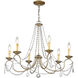 Pennington 6 Light 28 inch Hand Painted Antique Silver Leaf Chandelier Ceiling Light
