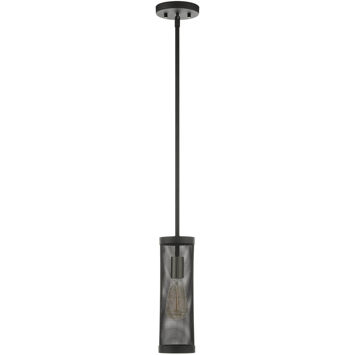 Industro 1 Light 5 inch Black with Brushed Nickel Accents Pendant Ceiling Light