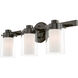 Manhattan 3 Light 23 inch Polished Black Chrome Vanity Sconce Wall Light