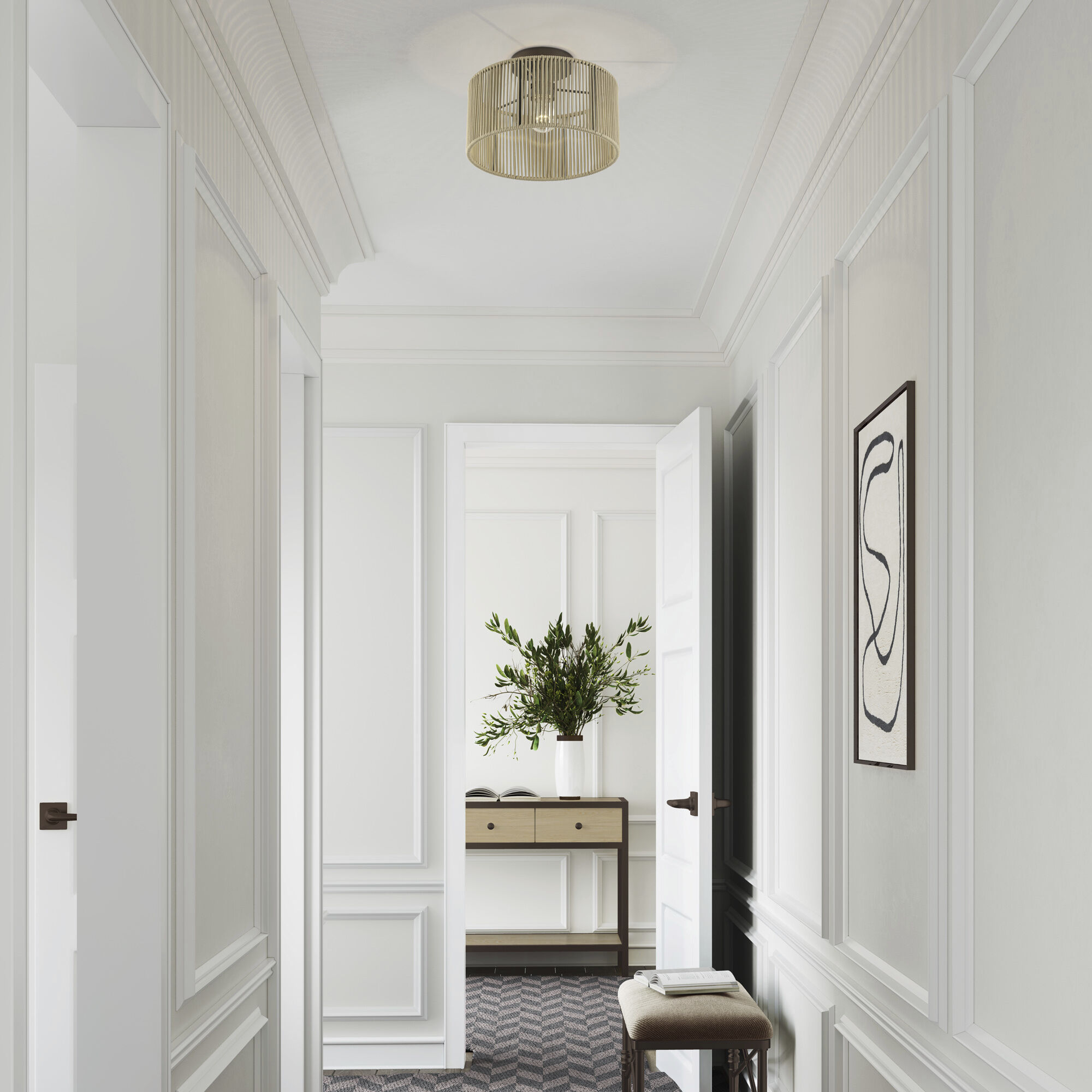 Acordia 1 Light 12 inch English Bronze Semi Flush Mount Ceiling Light, Medium