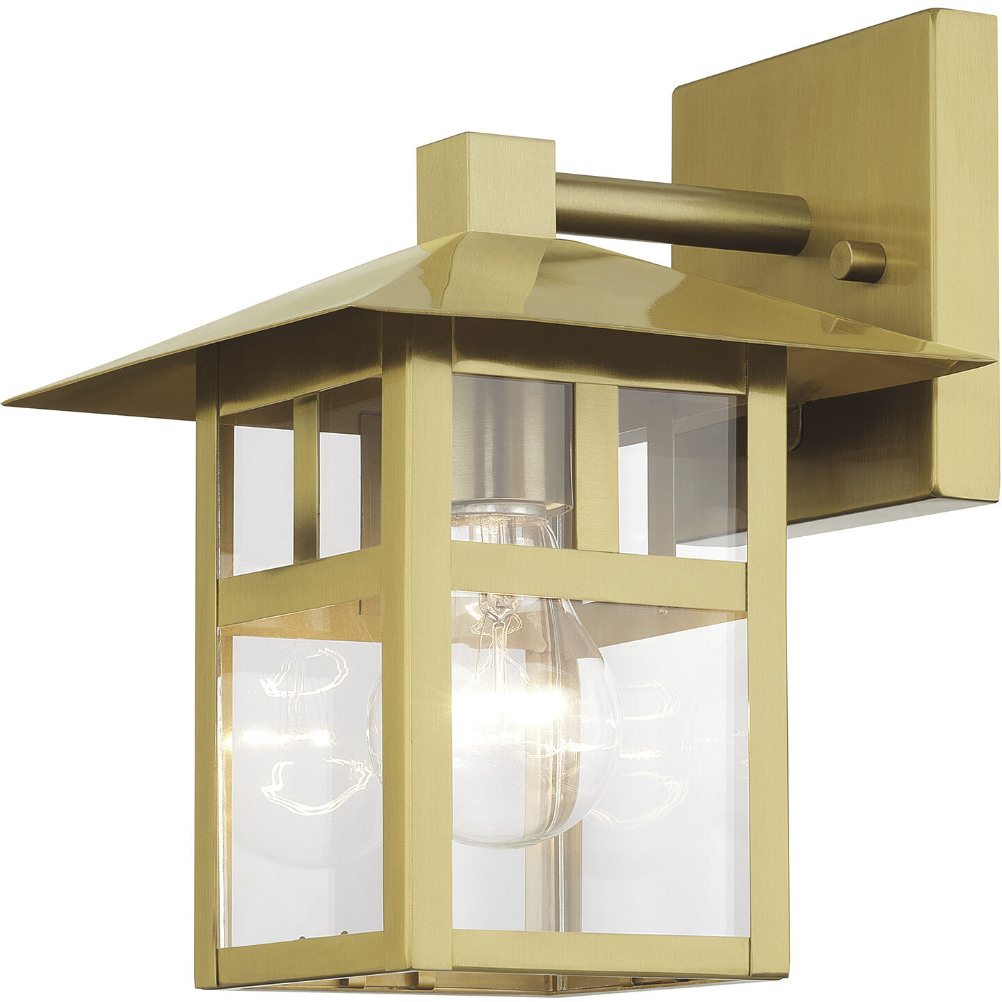 Crestlake 1 Light 9.5 inch Satin Gold Outdoor Wall Lantern