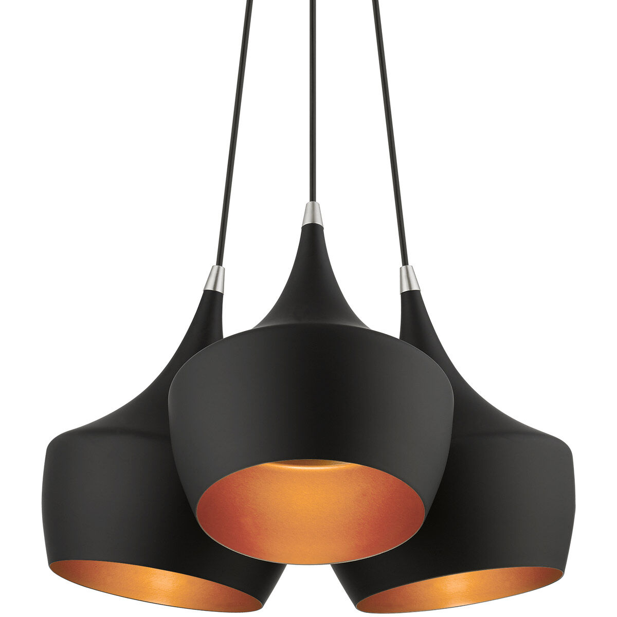 Waldorf 3 Light 21 inch Black Cluster Pendant Ceiling Light