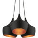 Waldorf 3 Light 21 inch Black Cluster Pendant Ceiling Light