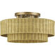Weavington 4 Light 21 inch Antique Gold Leaf Semi Flush Mount Ceiling Light, Extra Large