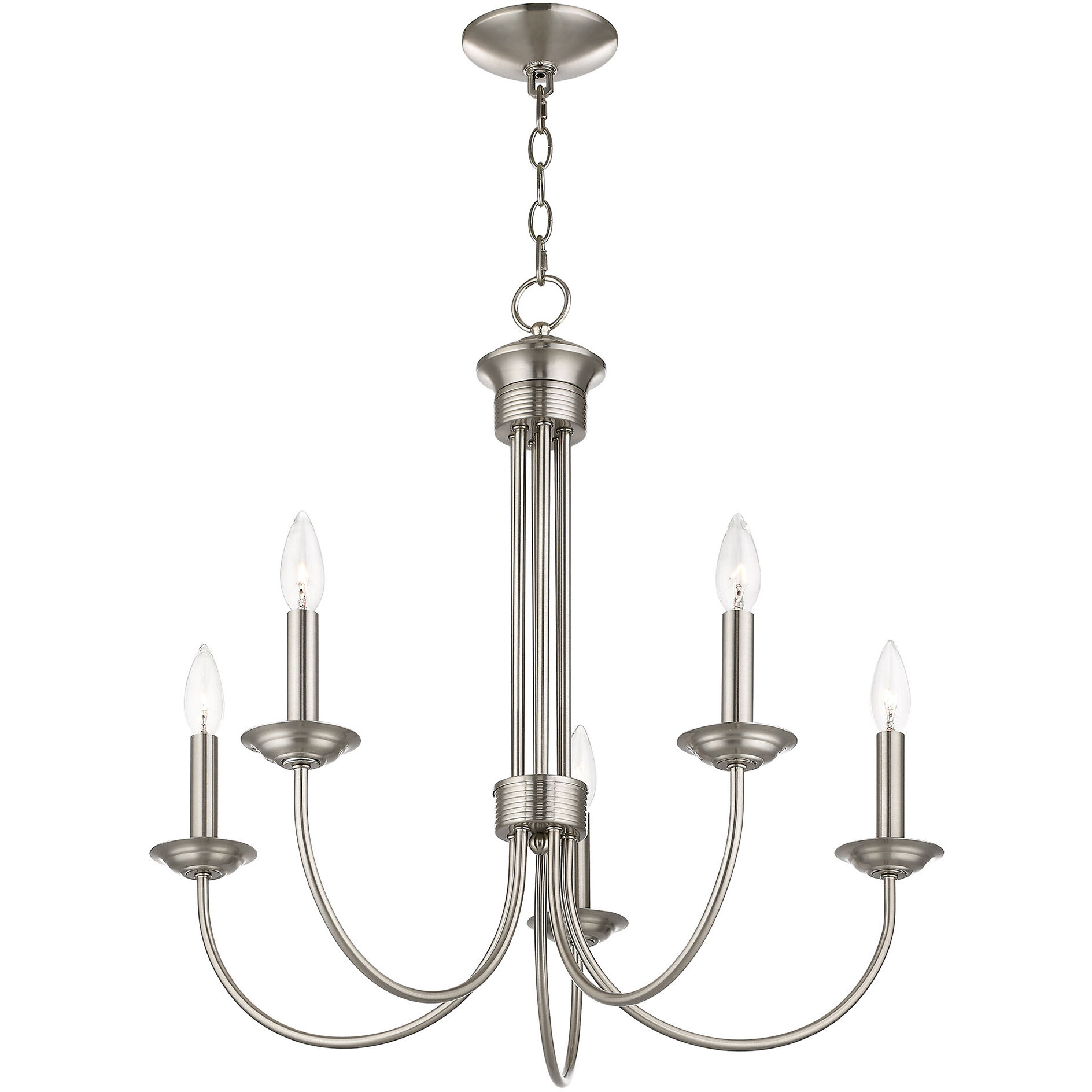 Estate 5 Light 25 inch Brushed Nickel Chandelier Ceiling Light