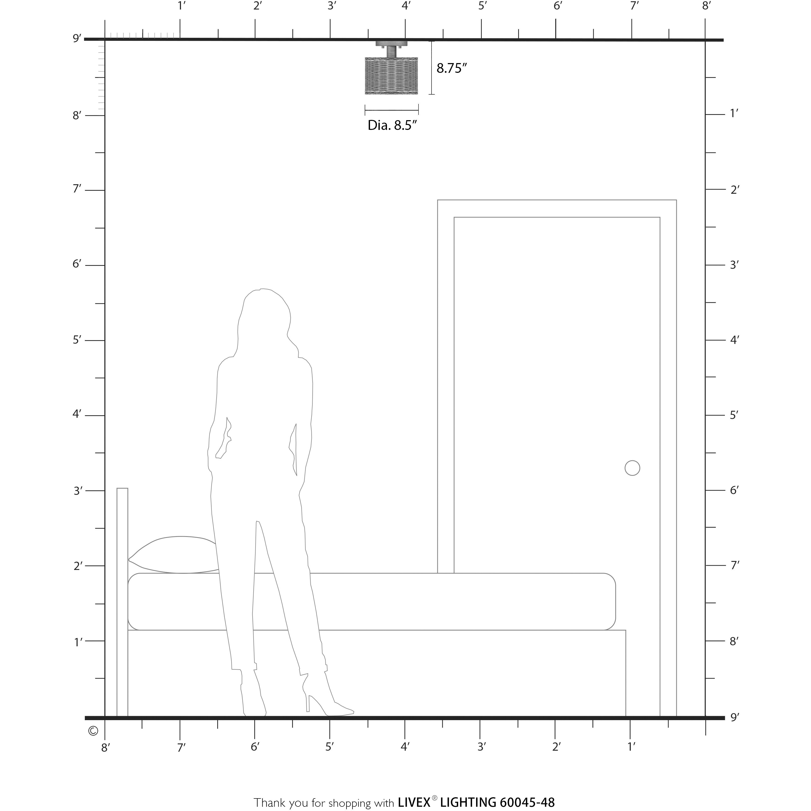 Weavington 1 Light 8.5 inch Antique Gold Leaf Semi Flush Mount Ceiling Light, Small