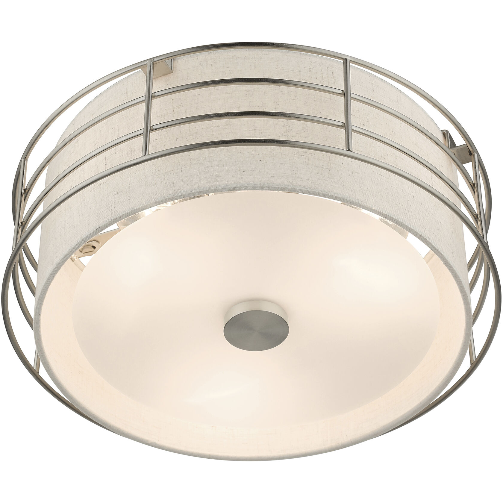 Blanchard 3 Light 15 inch Brushed Nickel Semi Flush Mount Ceiling Light, Large