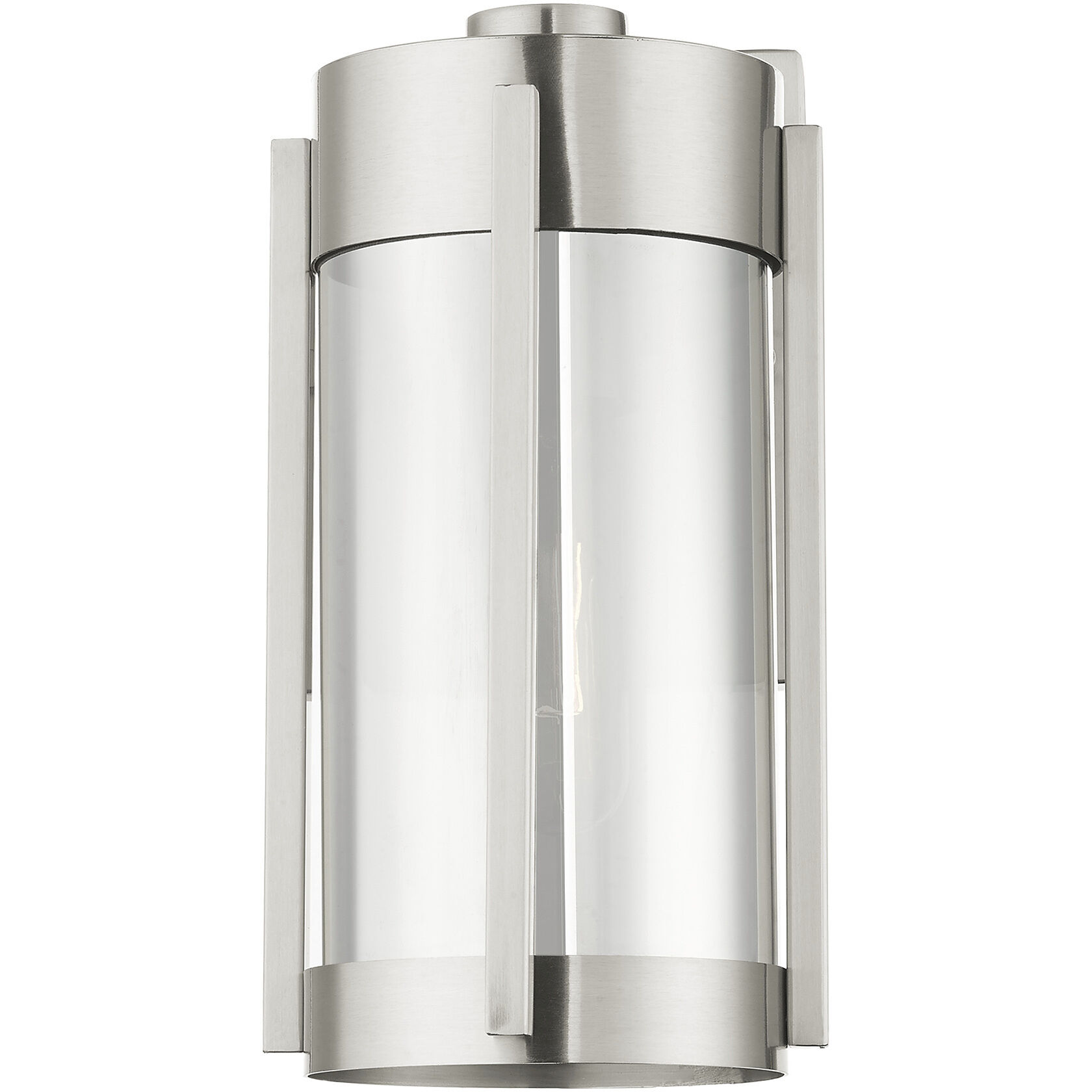 Sheridan 1 Light 10 inch Brushed Nickel Outdoor Wall Lantern