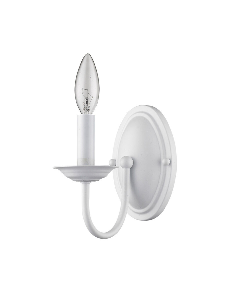 Home Basics 1 Light 4 inch White Wall Sconce Wall Light