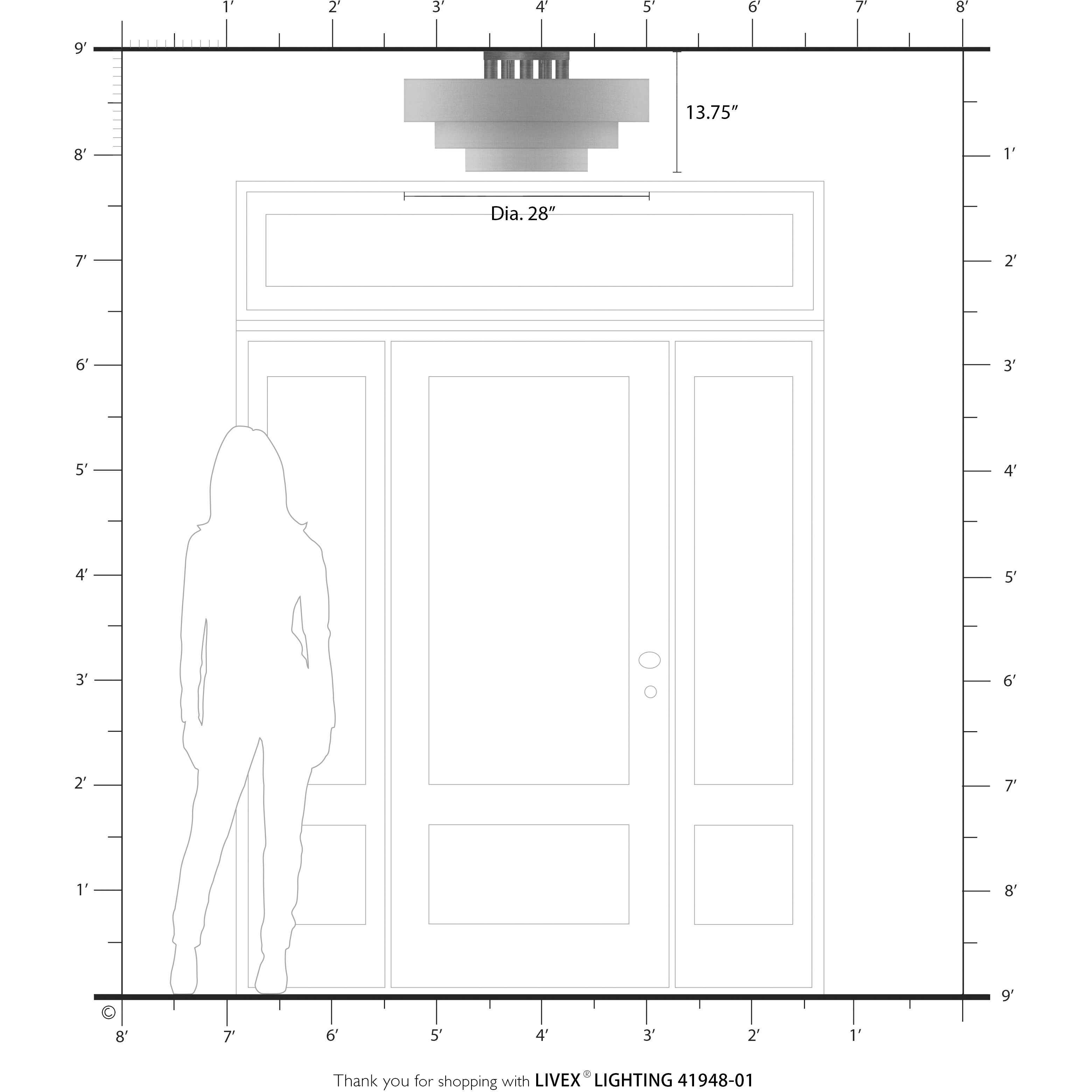 Manorwood 5 Light 28 inch Antique Brass Semi Flush Mount Ceiling Light, Extra Large