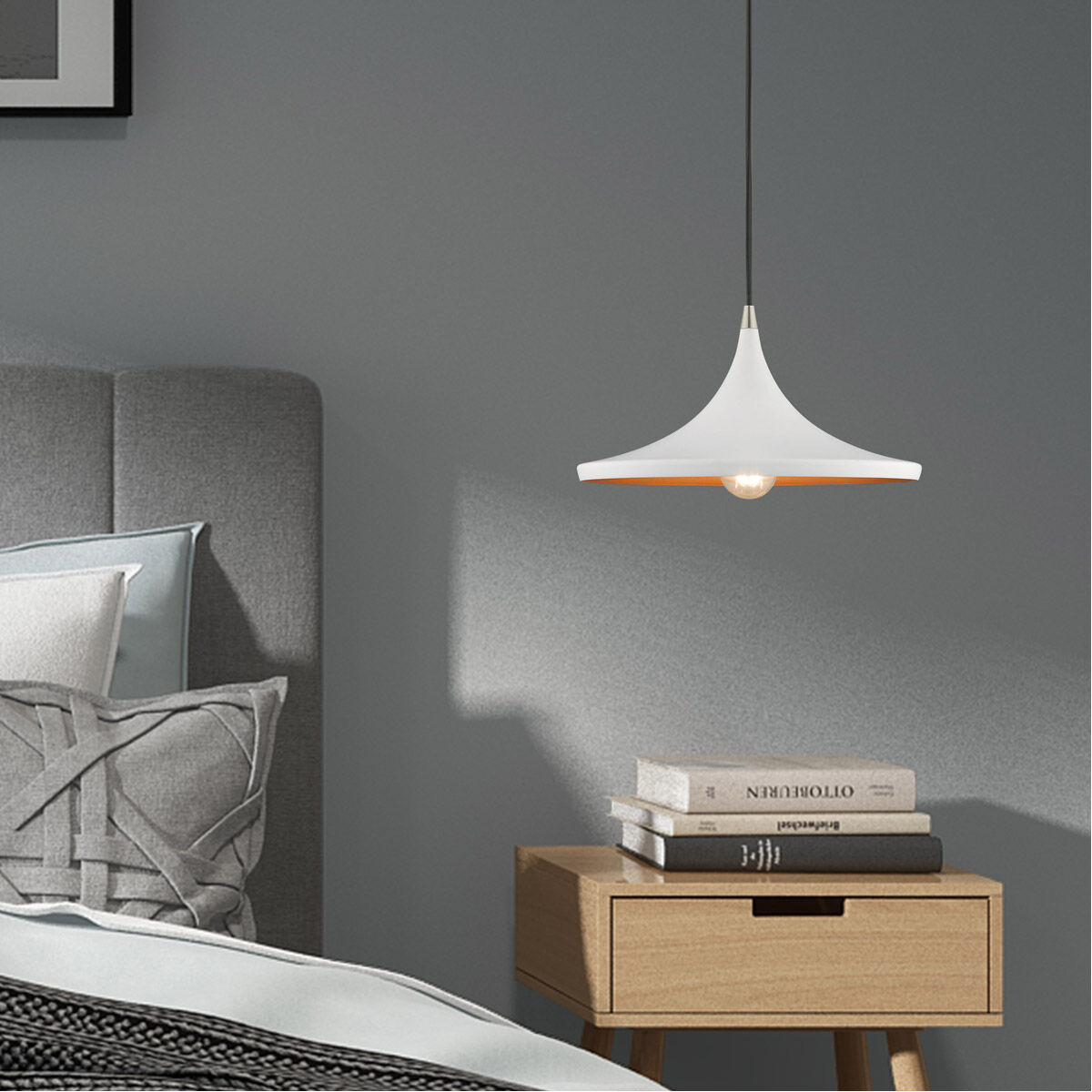 Allison 1 Light 14 inch White Mini Pendant Ceiling Light