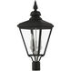 Adams 3 Light 26.75 inch Black with Brushed Nickel Finish Cluster Outdoor Large Post Top Lantern