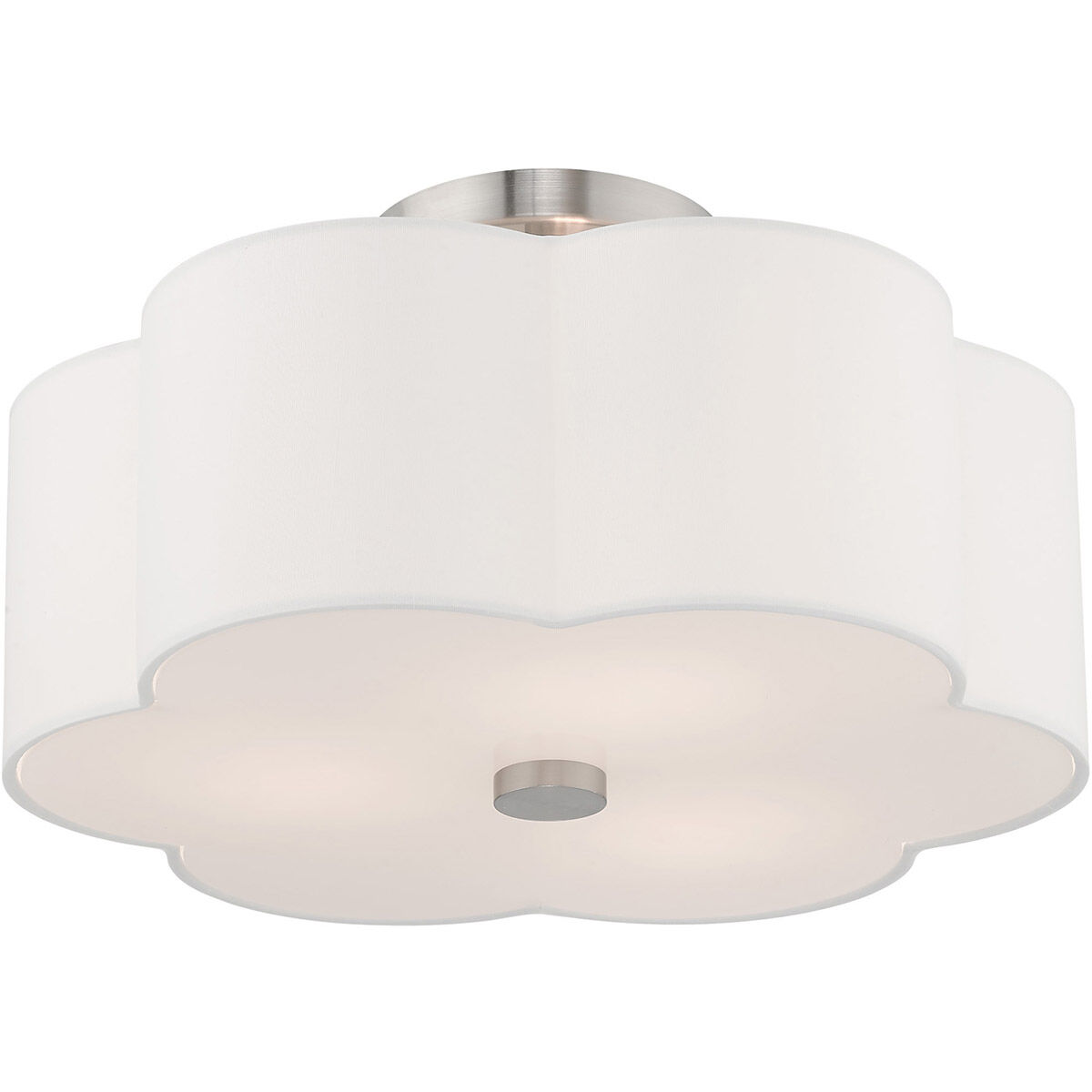 Chelsea 3 Light 15 inch Brushed Nickel Semi-Flush Mount Ceiling Light