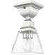 Mission 1 Light 5 inch Polished Chrome Flush Mount Ceiling Light