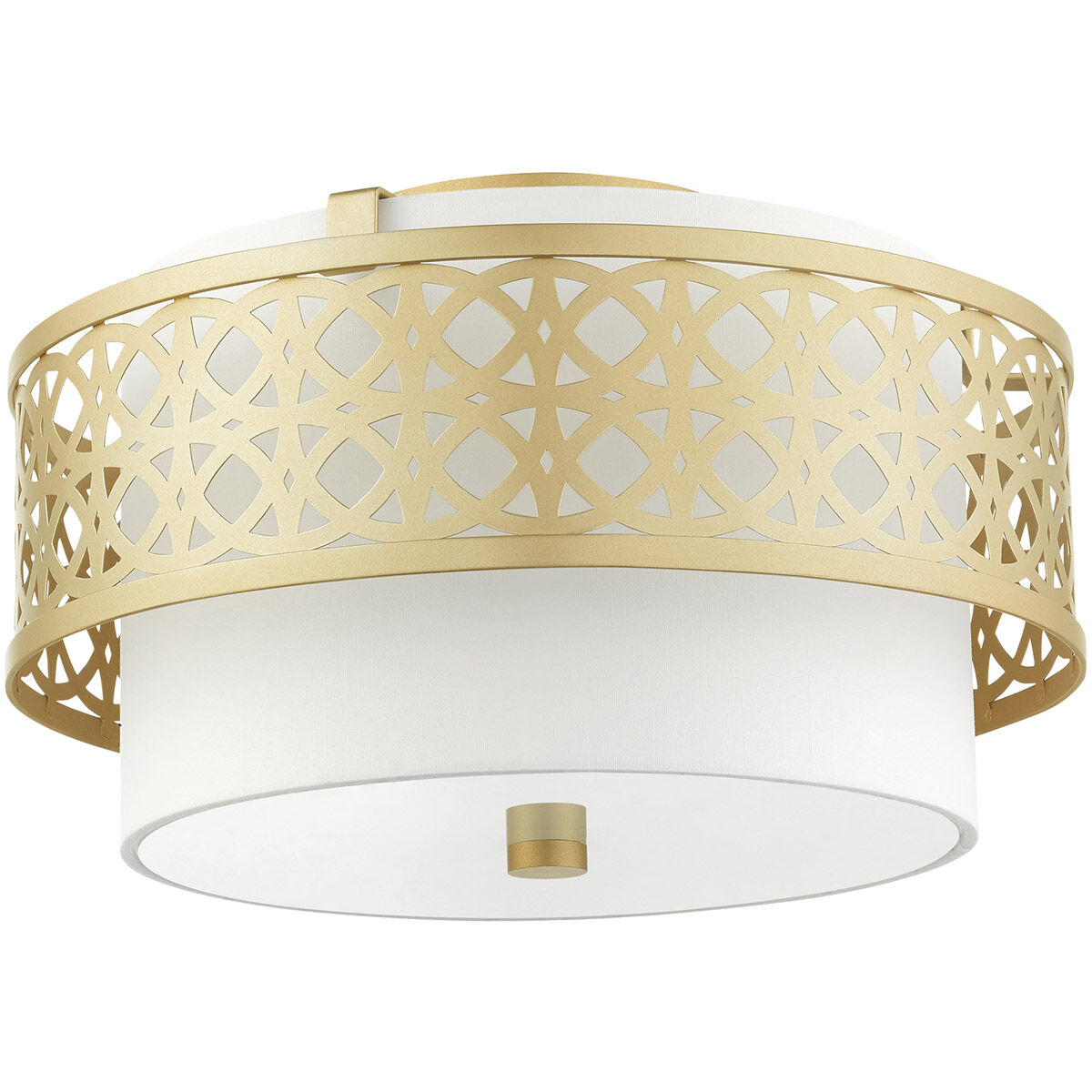 Calinda 3 Light 16 inch Soft Gold Semi Flush Ceiling Light