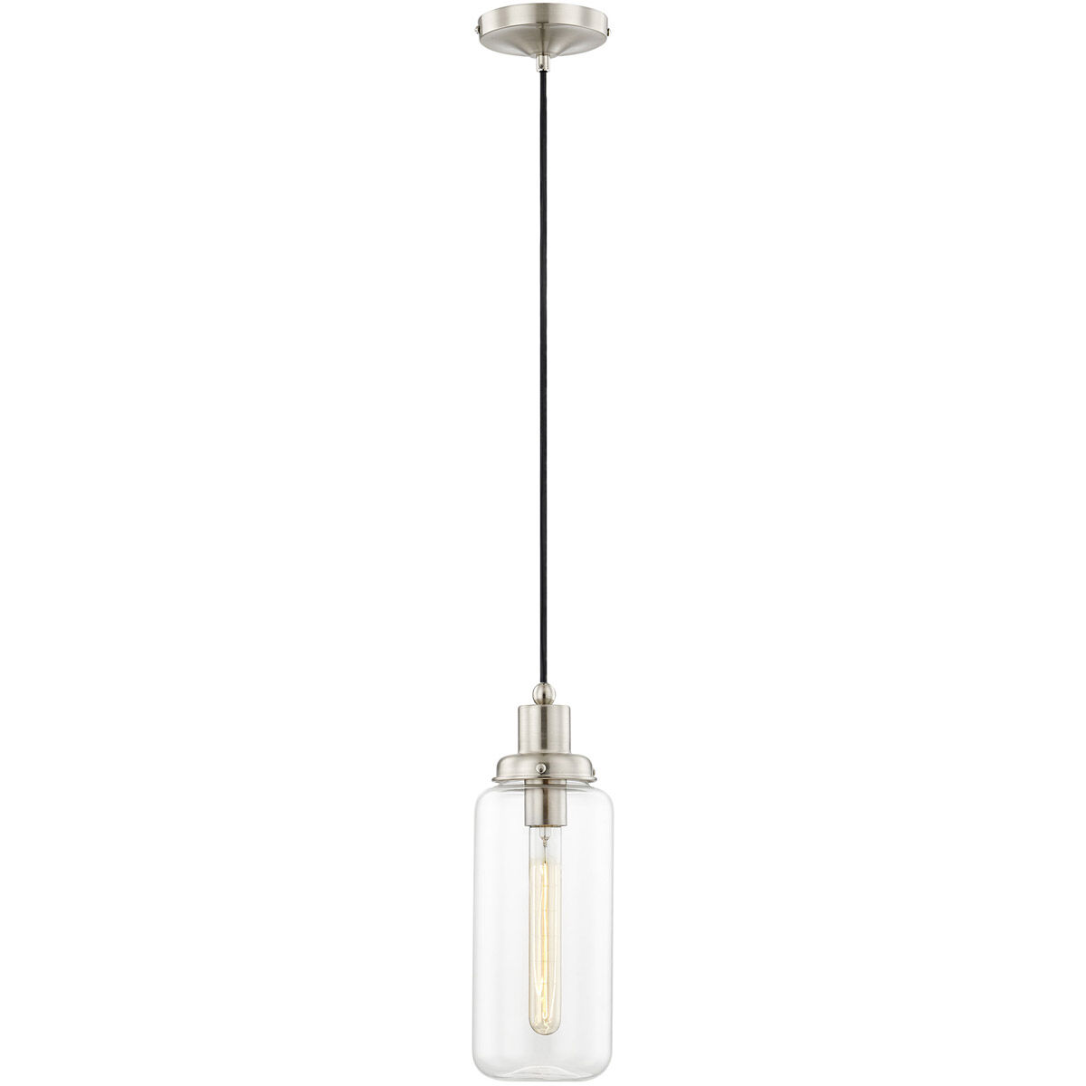 Art Glass 1 Light 5 inch Brushed Nickel Mini Pendant Ceiling Light