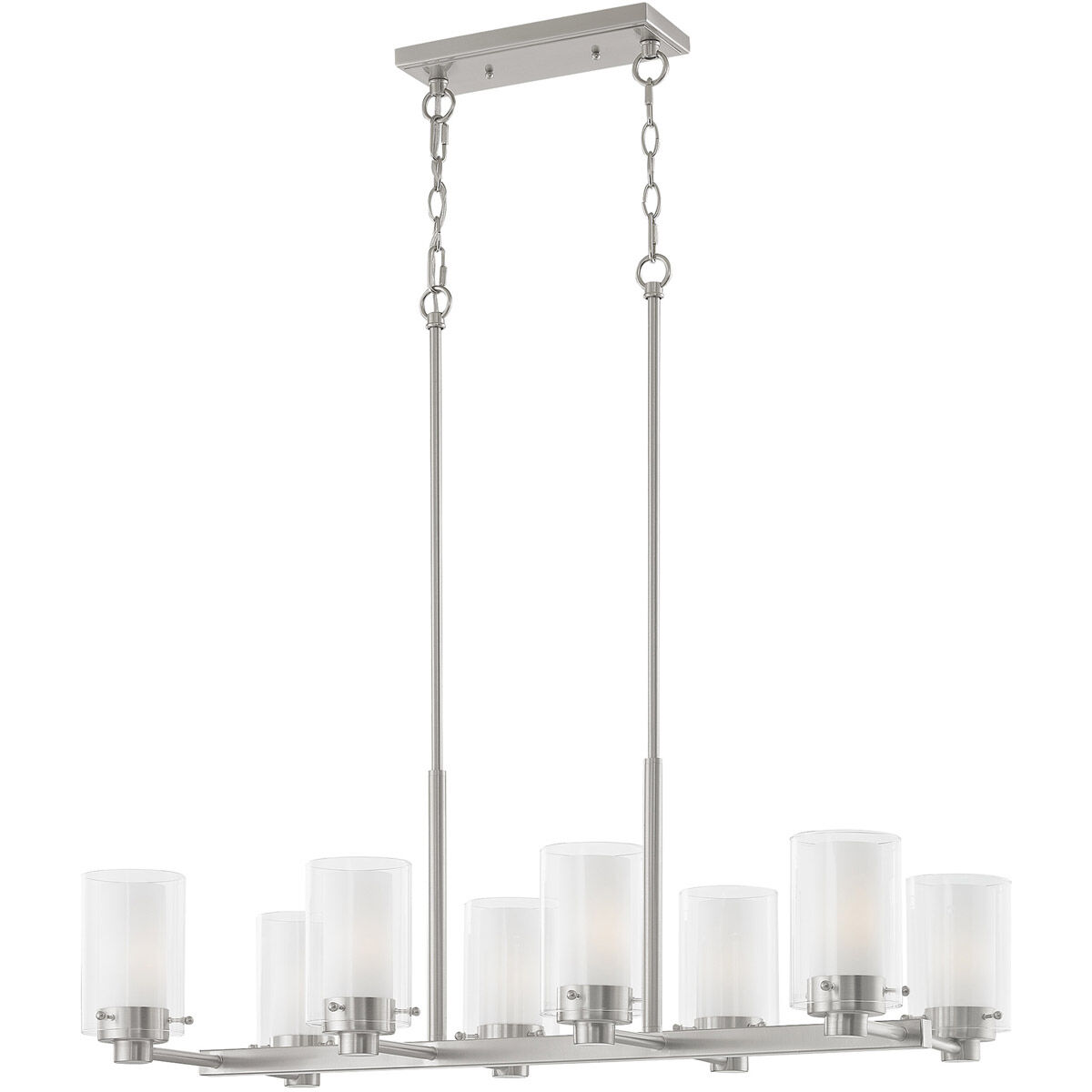 Manhattan 8 Light 18 inch Brushed Nickel Chandelier Ceiling Light
