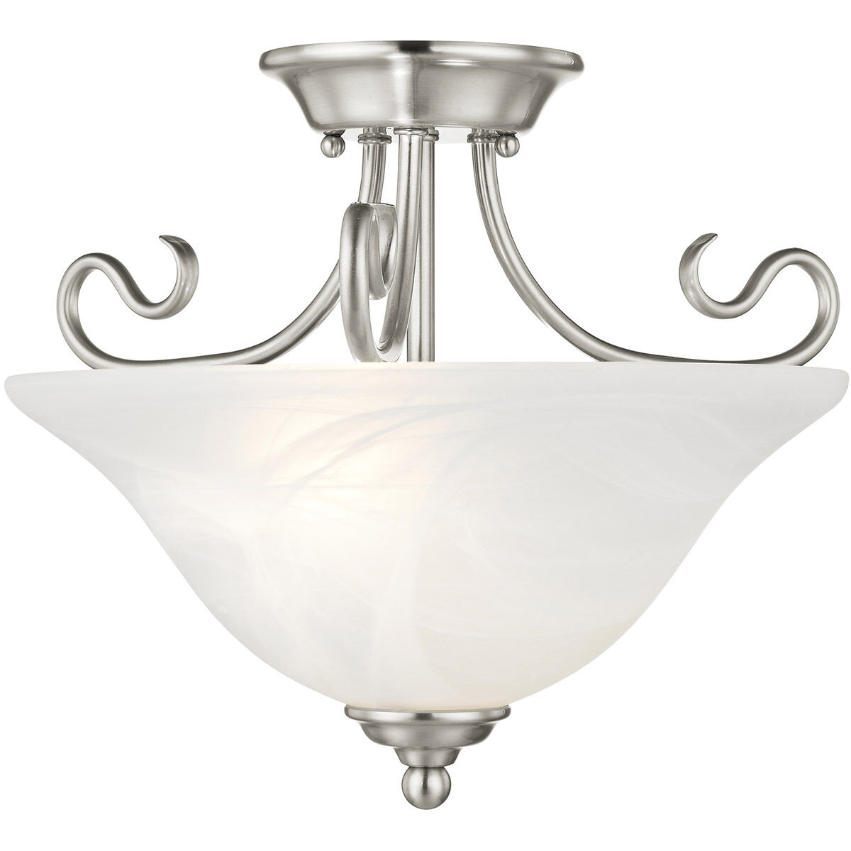 Coronado 2 Light 16 inch Brushed Nickel Semi-Flush Mount Ceiling Light